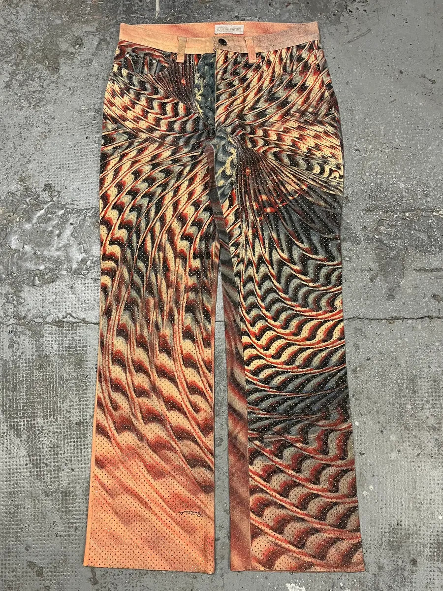 SS2001 Roberto Cavalli Psychedelic Hallucination Pink Pants wvBSXlq 0