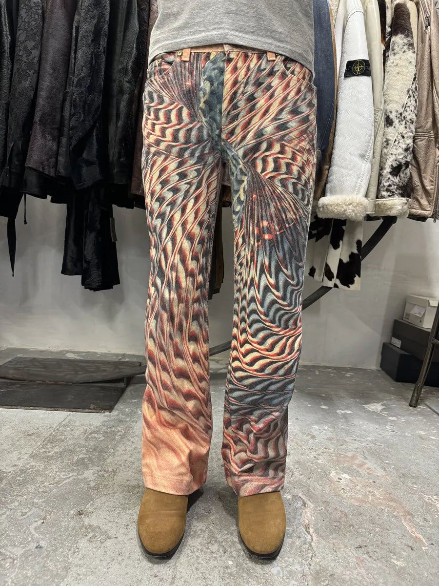 SS2001 Roberto Cavalli Psycho Hallucination Pink Pants (M) 1