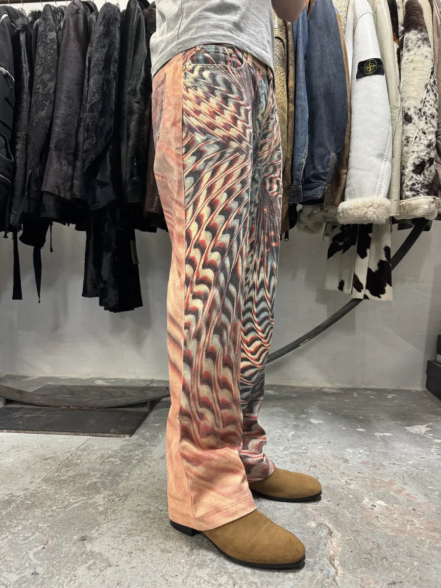 SS2001 Roberto Cavalli Psycho Hallucination Pink Pants (M) 2