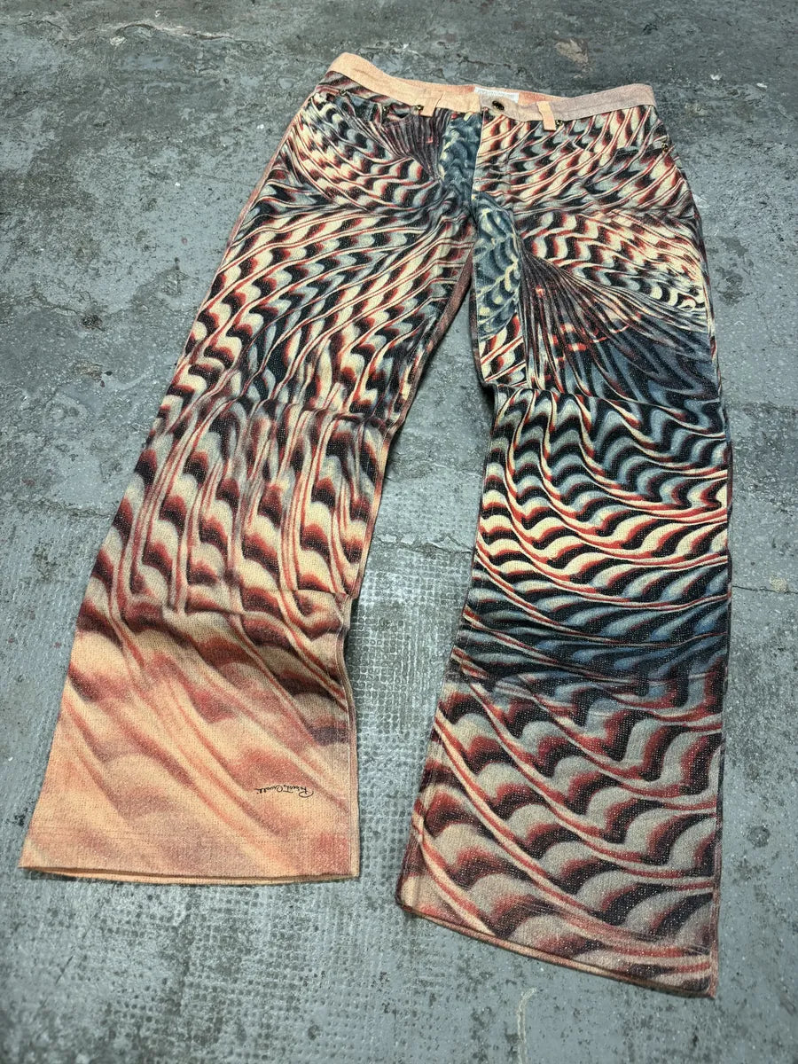 SS2001 Roberto Cavalli Psycho Hallucination Pink Pants (M) 4