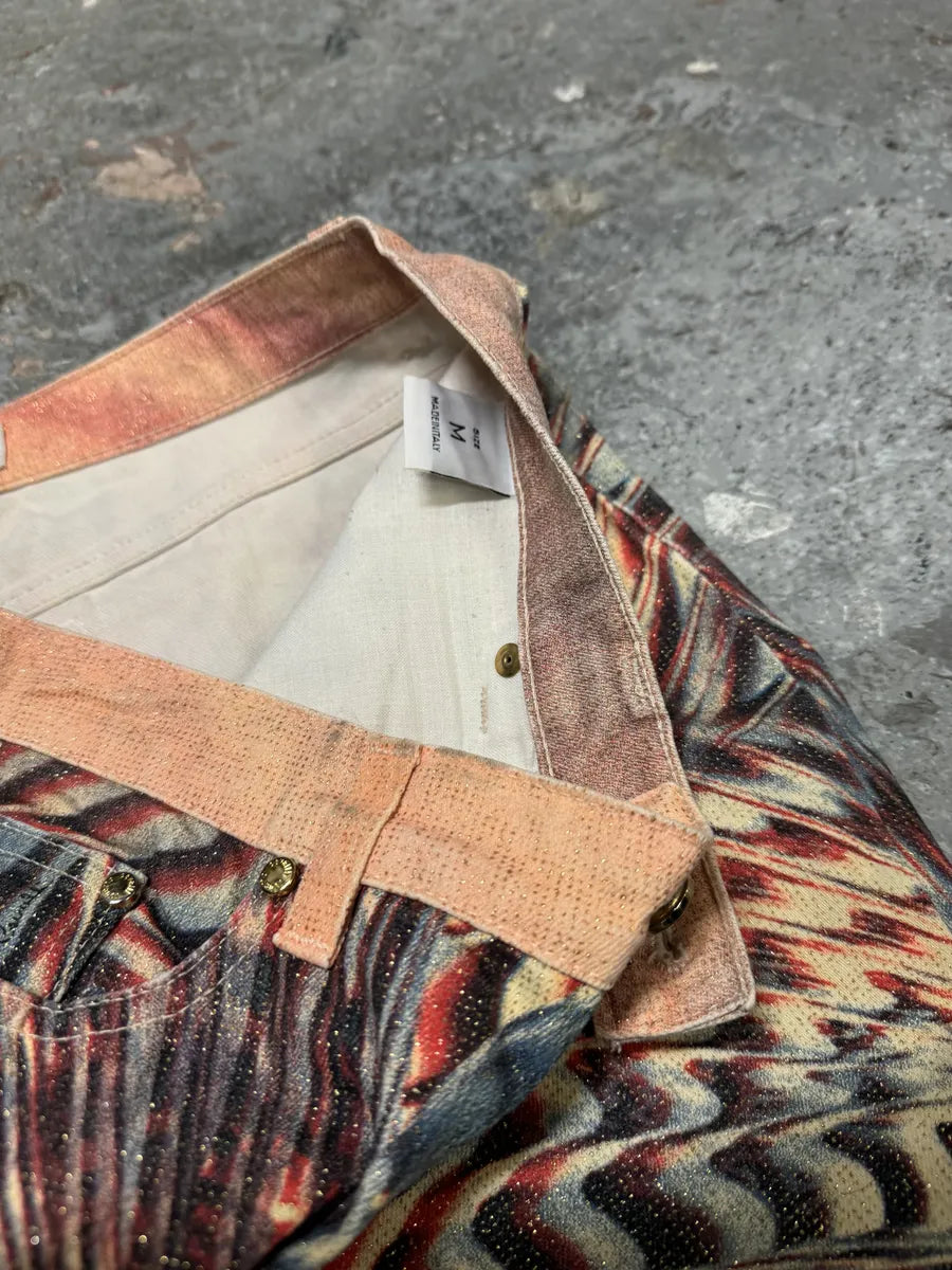 SS2001 Roberto Cavalli Psycho Hallucination Pink Pants (M) 6