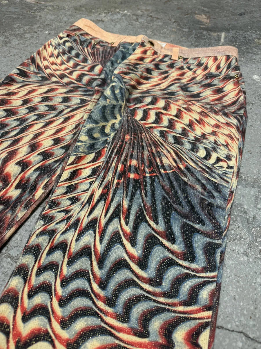 SS2001 Roberto Cavalli Psycho Hallucination Pink Pants (M) 7