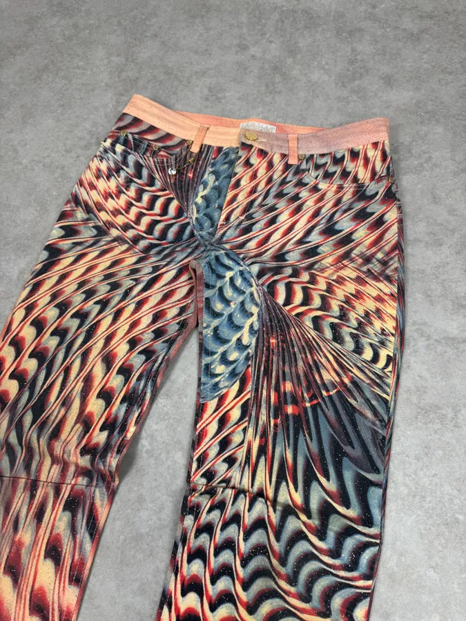 SS2001 Roberto Cavalli Psycho Hallucination Pink Pants MFDOJTa 1