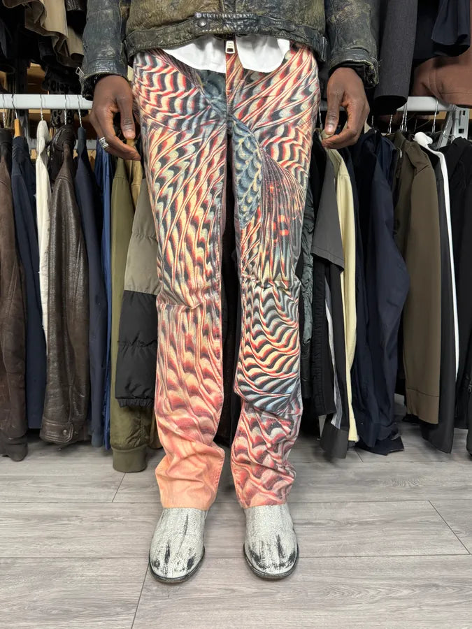 SS2001 Roberto Cavalli Psycho Hallucination Pink Pants MFDOJTa 3