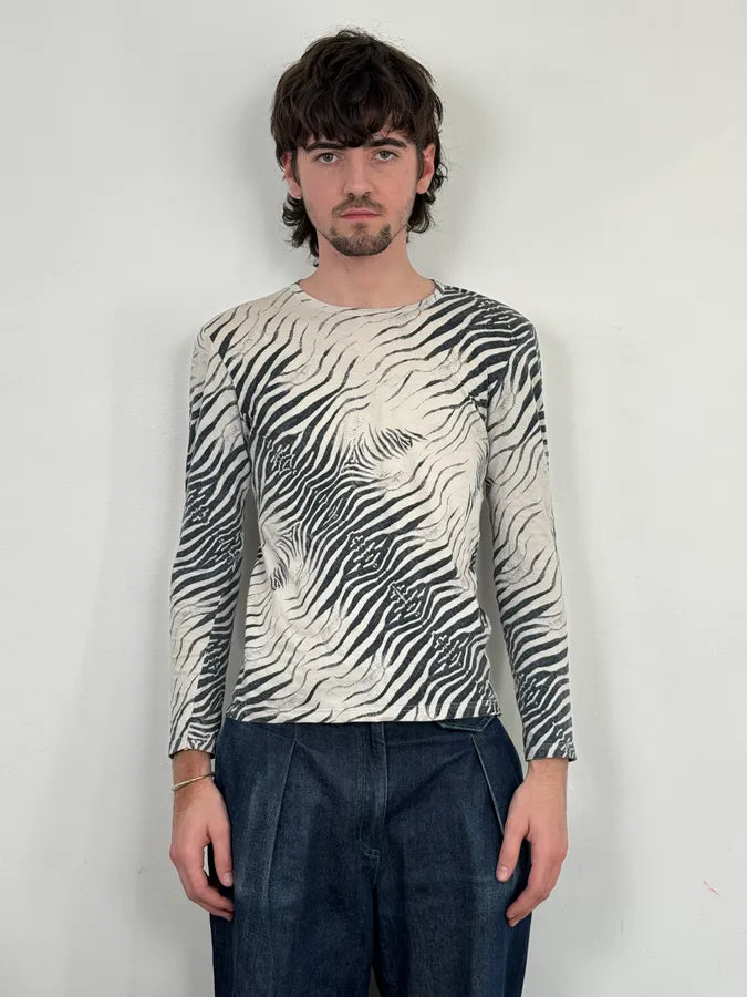 SS2001 Roberto Cavalli Zebra Black & White Longsleeves KrsKYSI 1