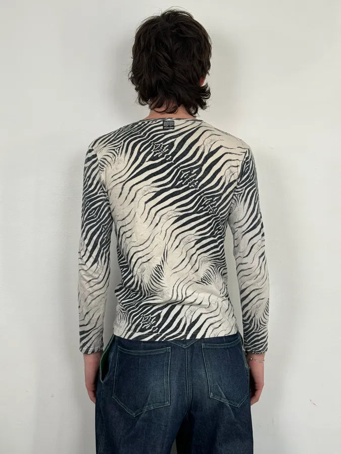 SS2001 Roberto Cavalli Zebra Black & White Longsleeves KrsKYSI 2
