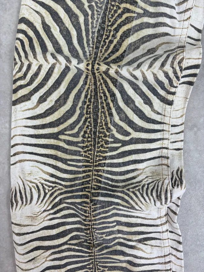 SS2001 Roberto Cavalli Zebra Print White Pants hTNNOSR 10