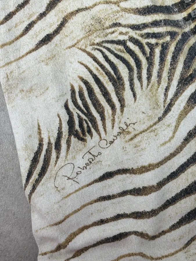 SS2001 Roberto Cavalli Zebra Print White Pants hTNNOSR 11