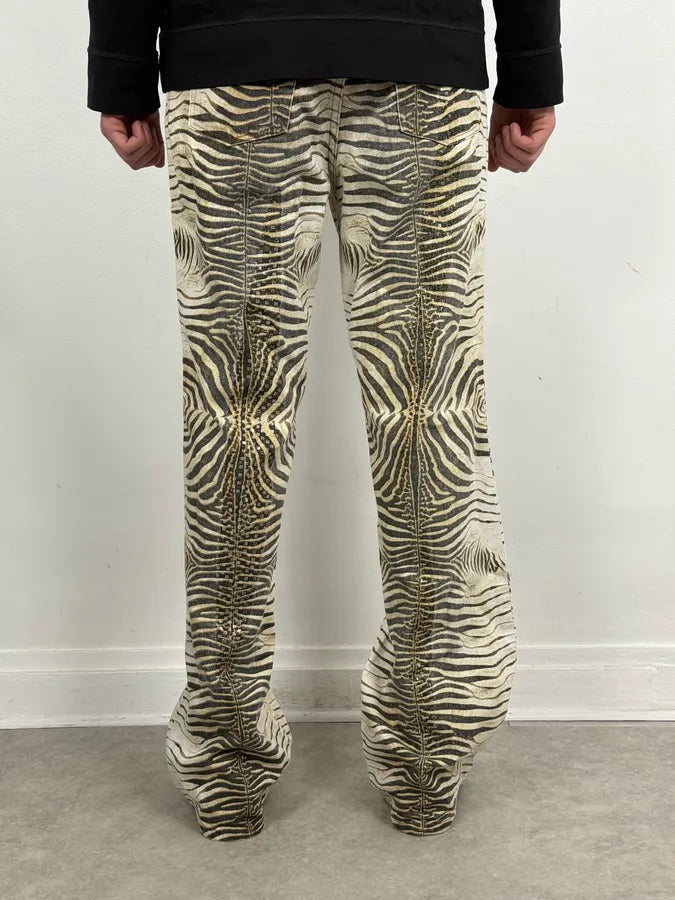 SS2001 Roberto Cavalli Zebra Print White Pants hTNNOSR 2