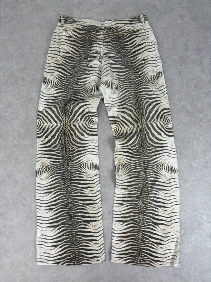 SS2001 Roberto Cavalli Zebra Print White Pants hTNNOSR 5