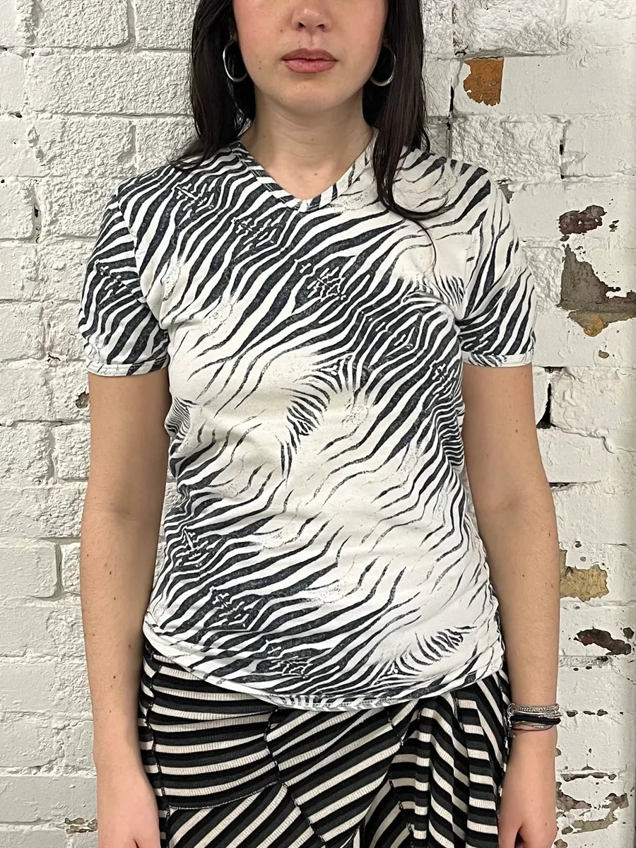 SS2001 Roberto Cavalli Zebra White T-Shirt Cixptoq 1
