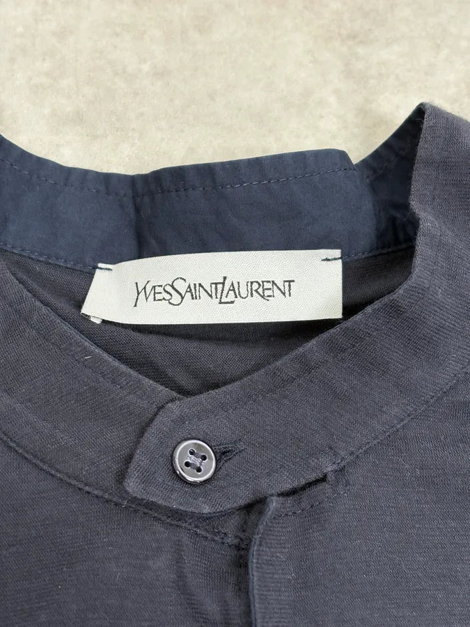 SS2001 Yves Saint Laurent Navy Mao Longsleeves bxwDPtx 6