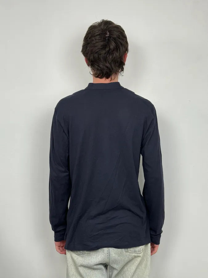 SS2001 Yves Saint Laurent Navy Mao Longsleeves bxwDPtx 2