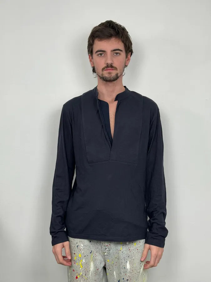 SS2001 Yves Saint Laurent Navy Mao Longsleeves bxwDPtx 1