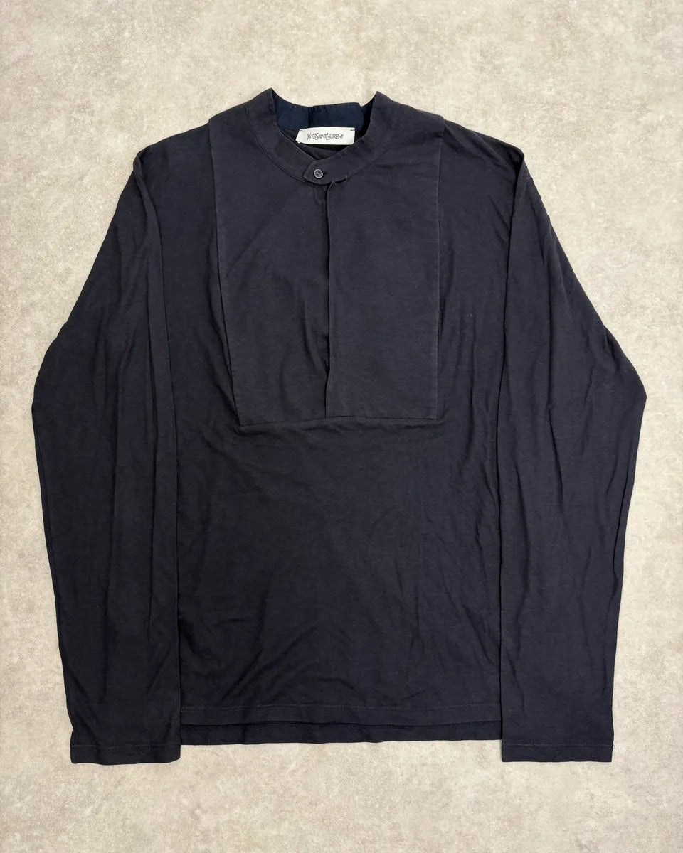 SS2001 Yves Saint Laurent Navy Mao Longsleeves bxwDPtx 0