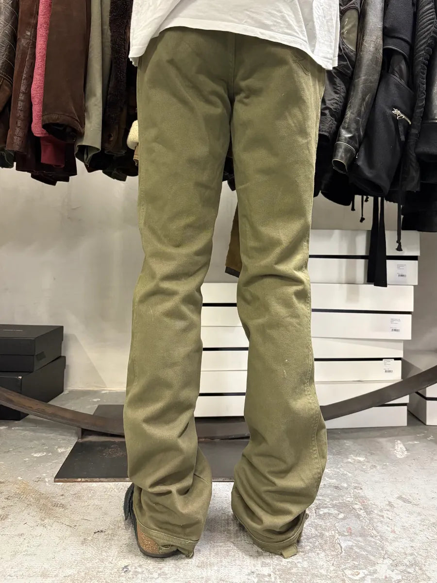 SS2002 Alexander Mcqueen Green Distressed Pants phkQlqR 3