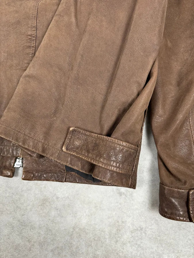 SS2002 Armani Brown Classic Leather Jacket DCcHBOn 8