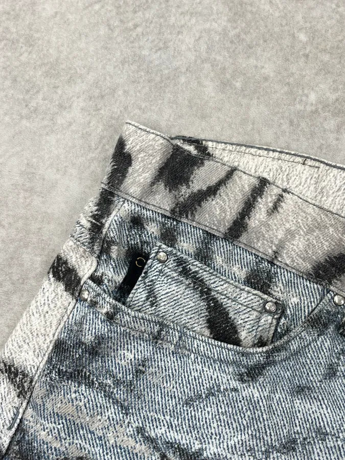 SS2002 Cavalli Beige & Blue Faded Zebra Flared Jeans DJKMJUP 8