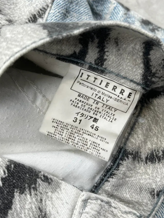 SS2002 Cavalli Beige & Blue Faded Zebra Flared Jeans DJKMJUP 10