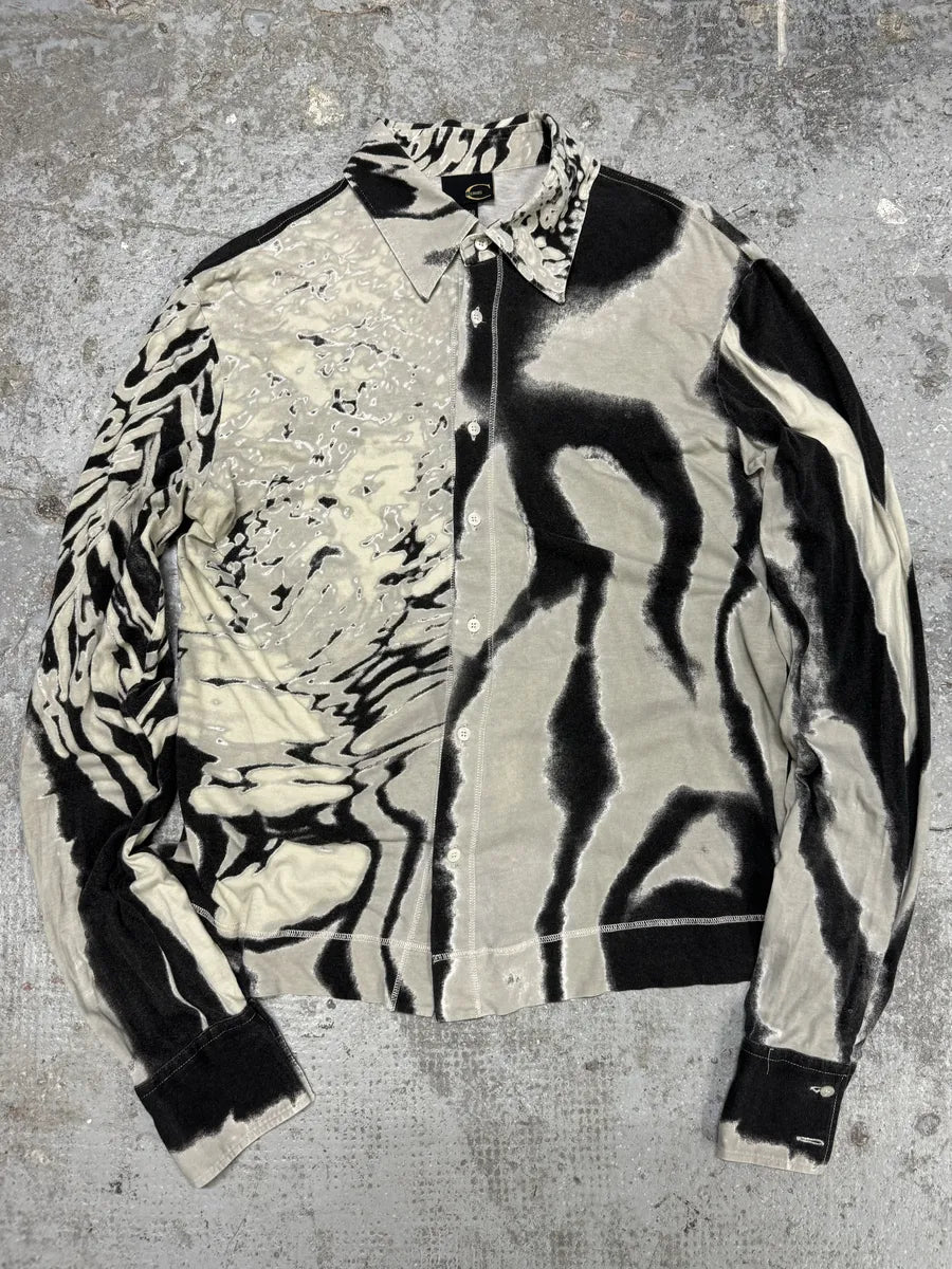 SS2002 Cavalli Black & White Hallucination Shirt (S/M) AfkHPnH 0