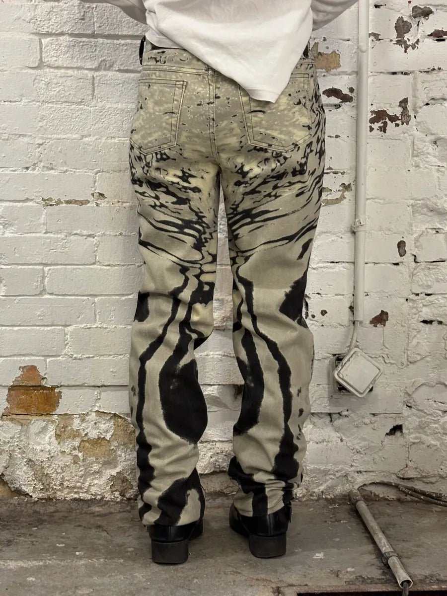 SS2002 Cavalli Black & White Pyscho Hallucination Pants ulWLDQe 3