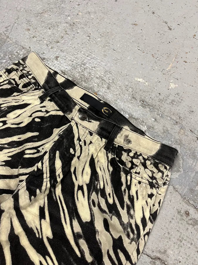 SS2002 Cavalli Black & White Pyscho Hallucination Pants ulWLDQe 5