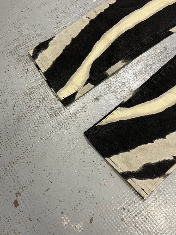 SS2002 Cavalli Black & White Pyscho Hallucination Pants ulWLDQe 6