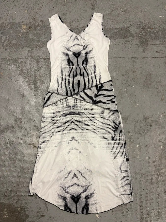 SS2002 Cavalli Black & White Safari Zebra Dress poSGryS 5