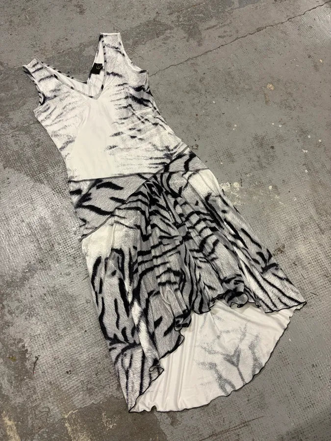 SS2002 Cavalli Black & White Safari Zebra Dress poSGryS 3