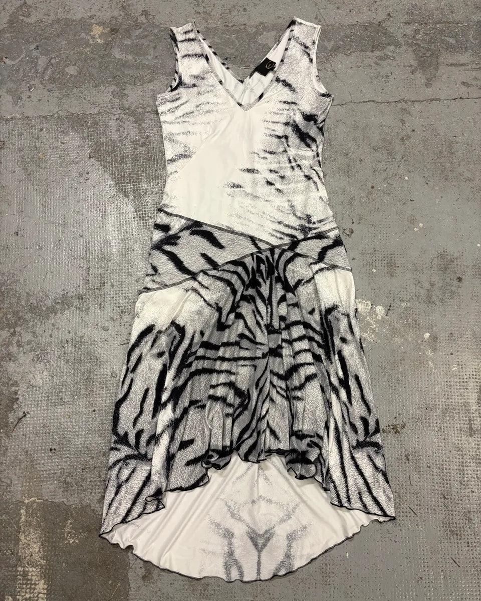 SS2002 Cavalli Black & White Safari Zebra Dress poSGryS 0