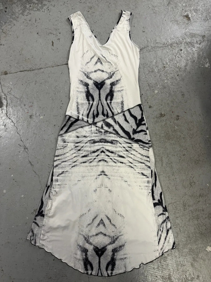 SS2002 Cavalli Black & White Zebra Dress (S) WowZnbG 2