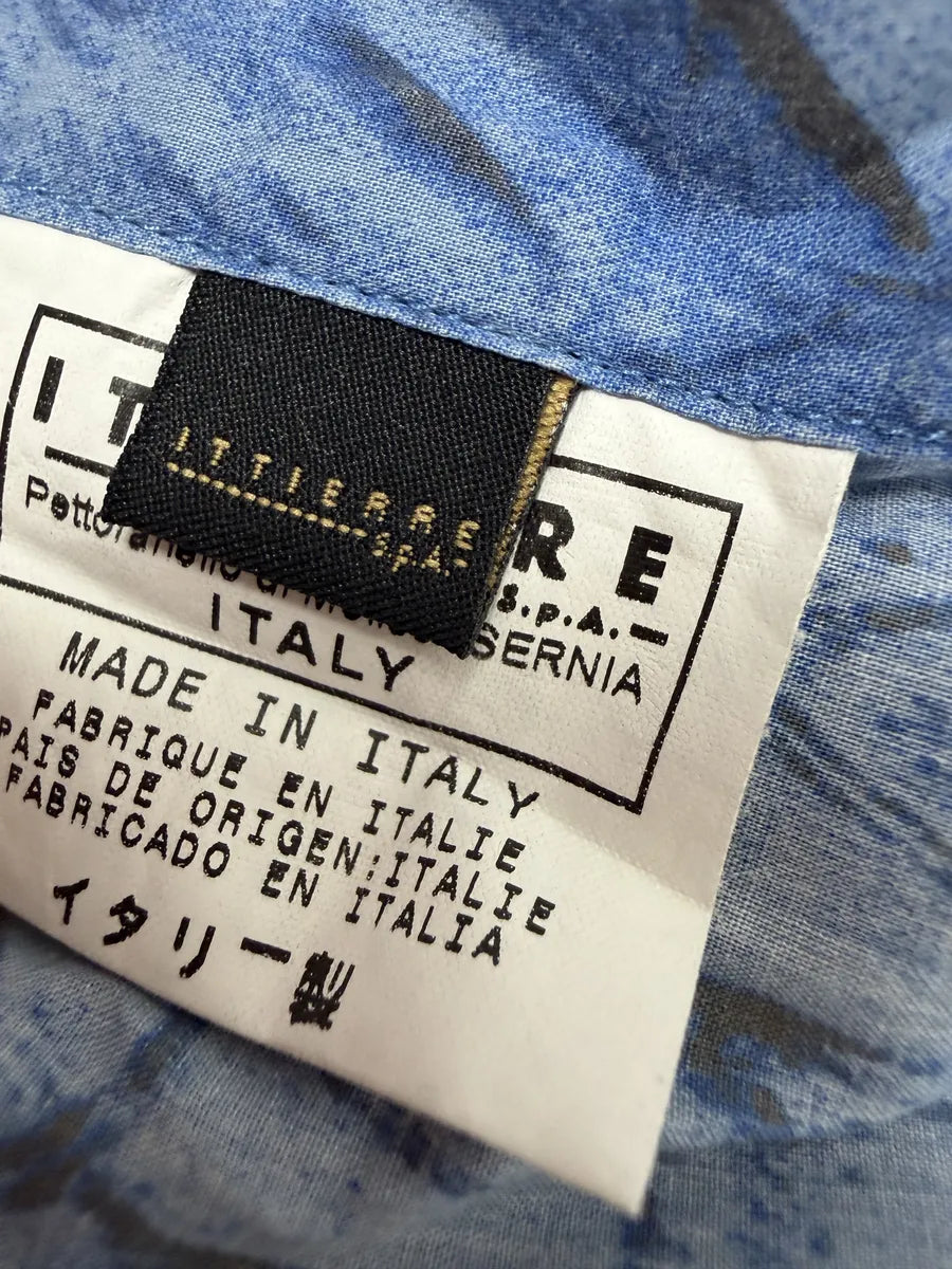 SS2002 Cavalli Blue & Beige Crocodile Effect Shirt nxvuoKK 5