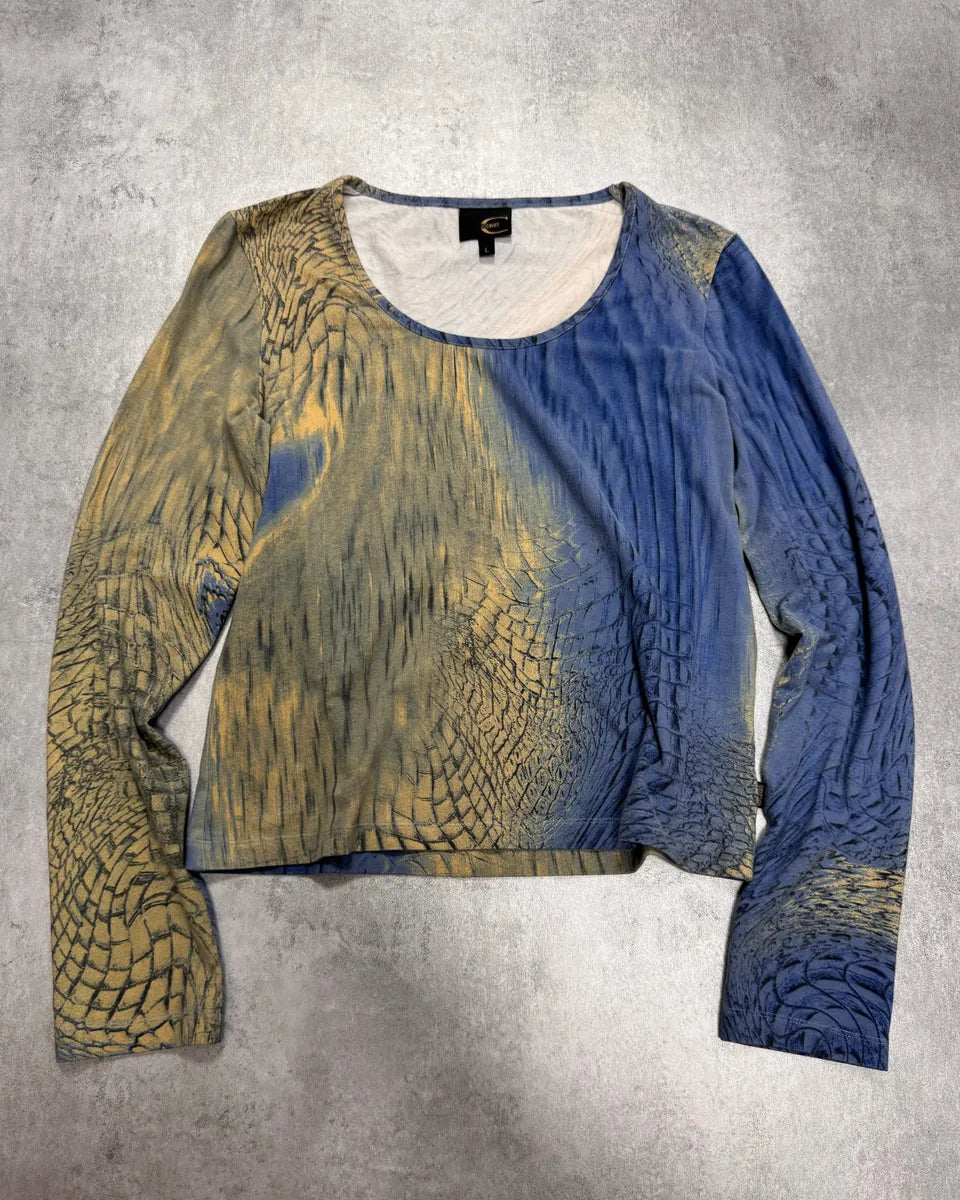 SS2002 Cavalli Crocodile Blue Sky & Sand Longsleeve ppnyxbE 0
