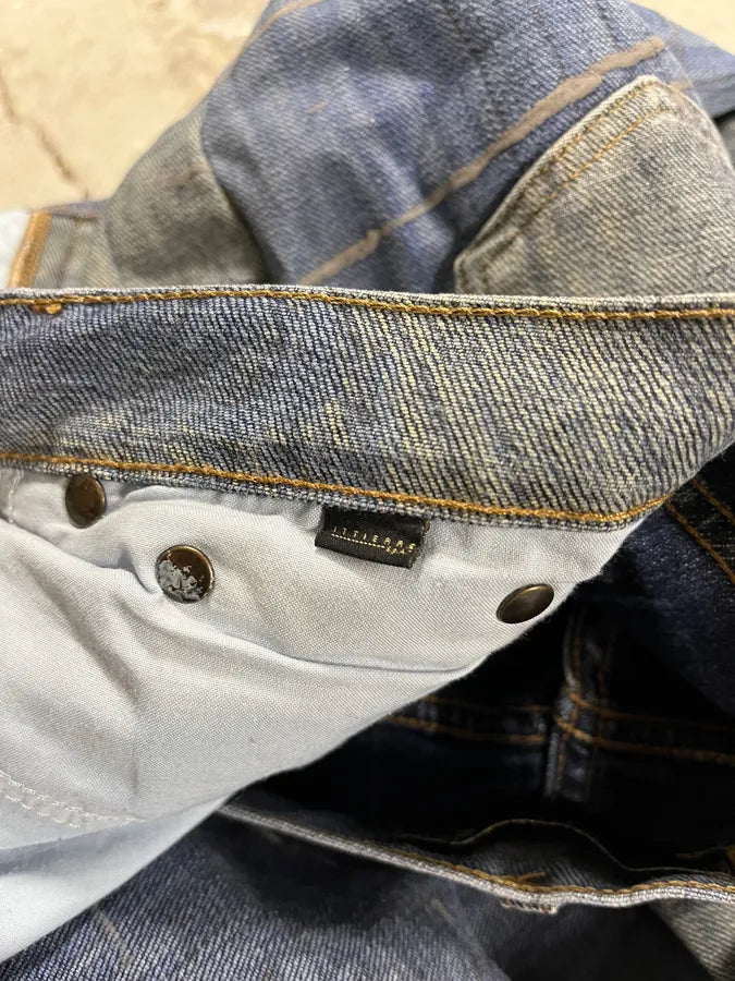 SS2002 Cavalli Crocrodile Effect Aqua Blue Denim Jeans TTJkFFI 13