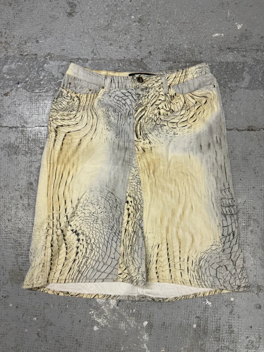 SS2002 Cavalli Eroded Beige Sand Skirt (M) ewIYEhx 0
