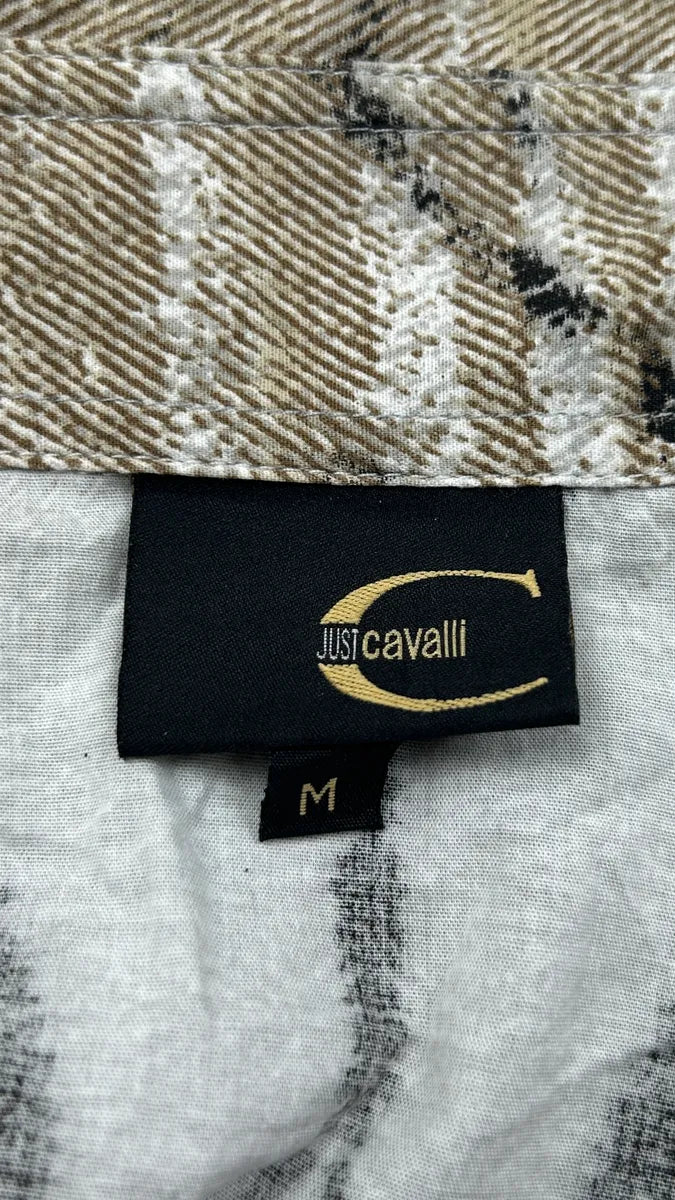SS2002 Cavalli Faded Beige & White Zebra Savage Shirt LvwbwCX 6