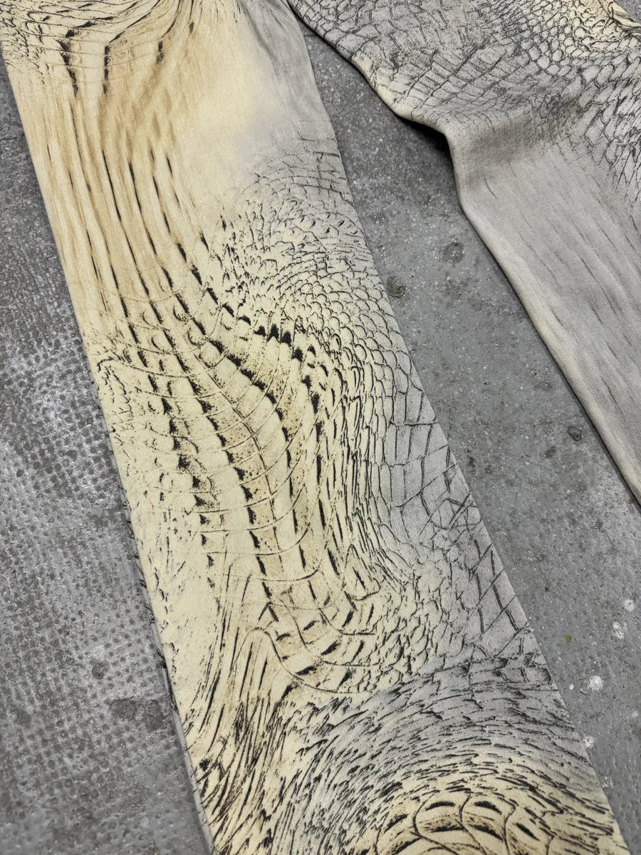 SS2002 Cavalli Faded Eroded Beige Pattern Pants (XS) 4