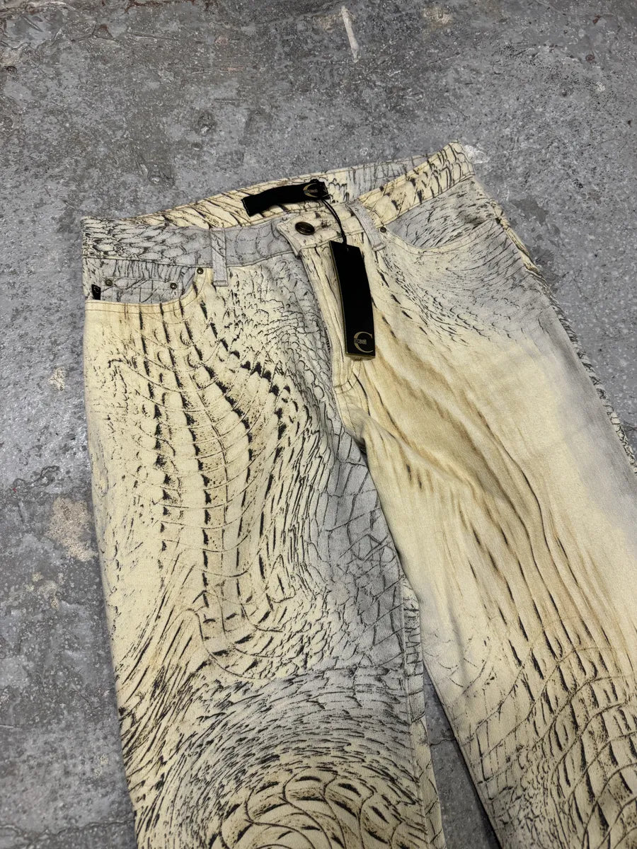 SS2002 Cavalli Faded Eroded Beige Pattern Pants (XS) 6