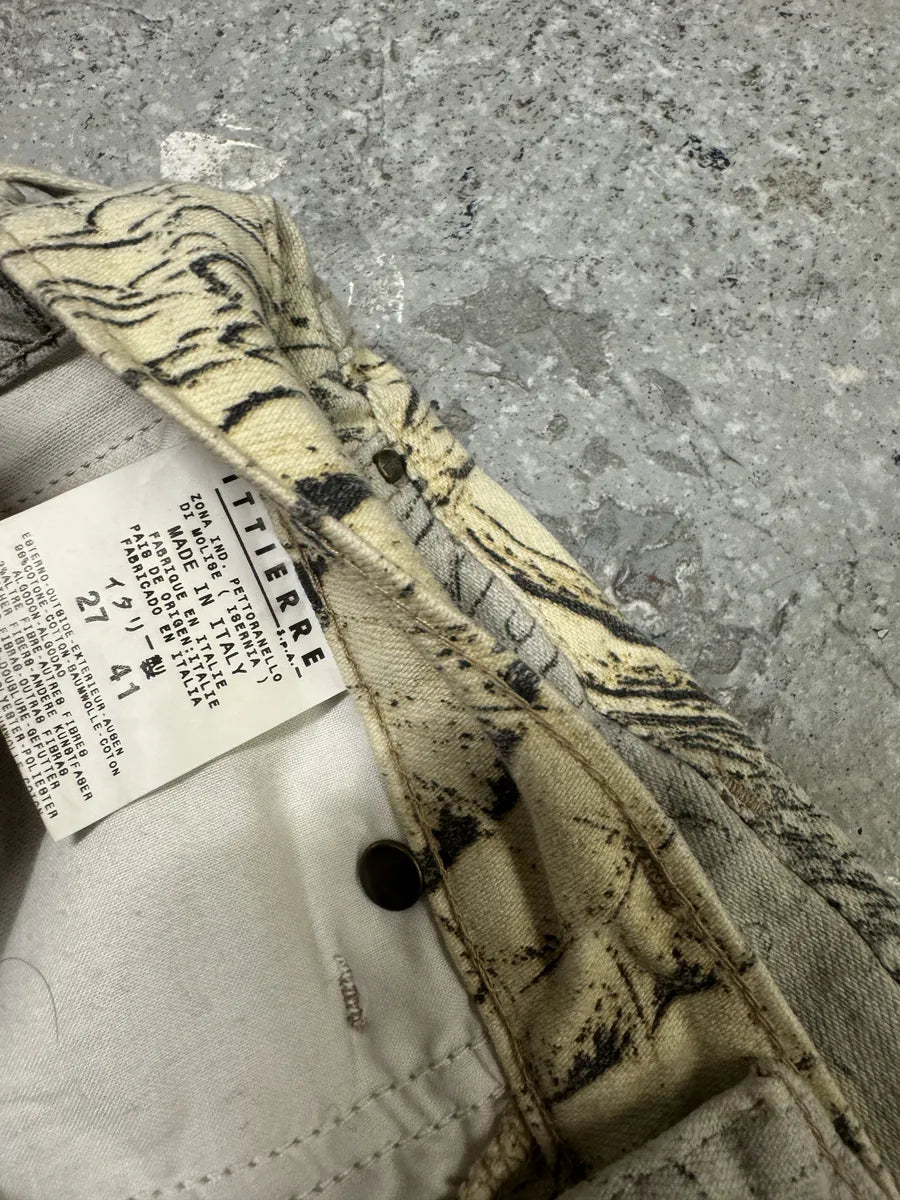 SS2002 Cavalli Faded Eroded Beige Pattern Pants (XS) 7