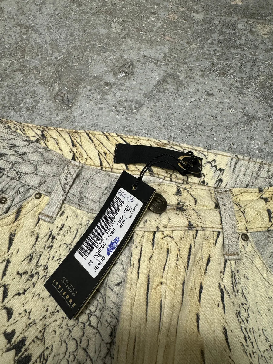 SS2002 Cavalli Faded Eroded Beige Pattern Pants (XS) 8