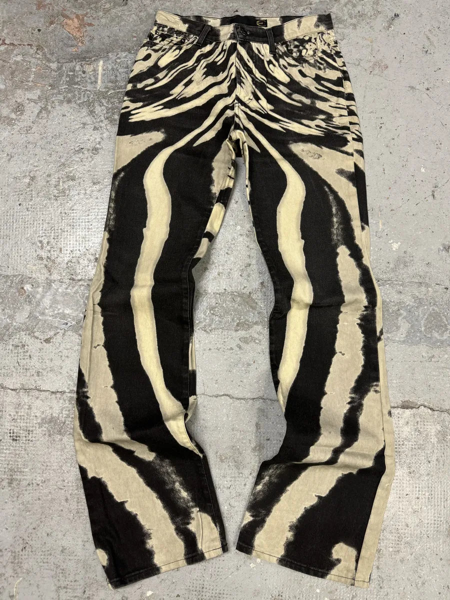 SS2002 Cavalli Hallucination Black & White Pants GJxZhCI 0