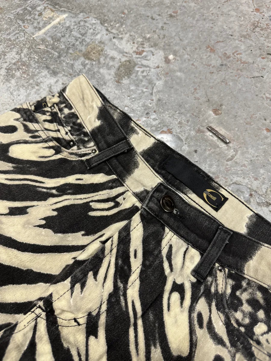 SS2002 Cavalli Hallucination Black & White Pants GJxZhCI 10