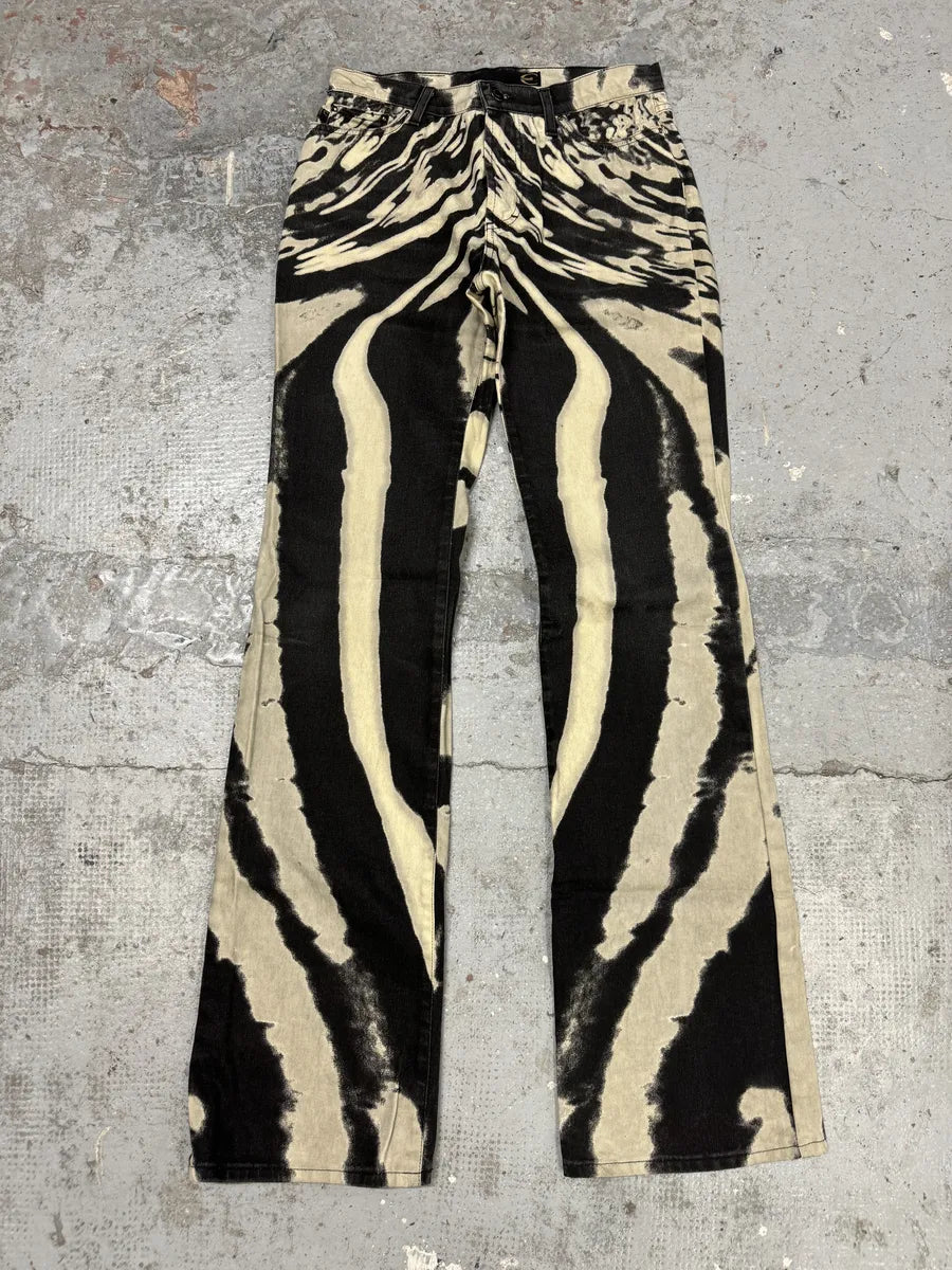 SS2002 Cavalli Hallucination Black & White Pants GJxZhCI 7
