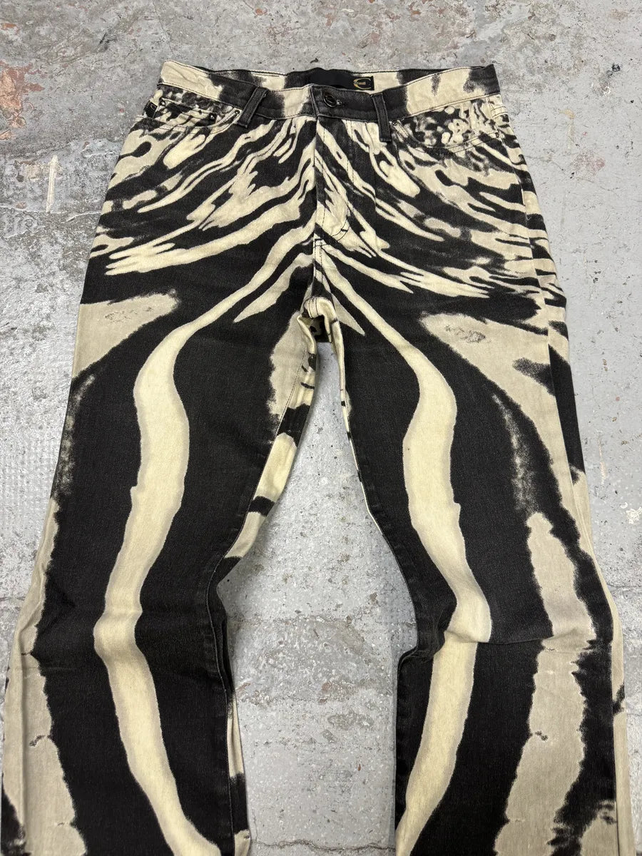 SS2002 Cavalli Hallucination Black & White Pants GJxZhCI 8