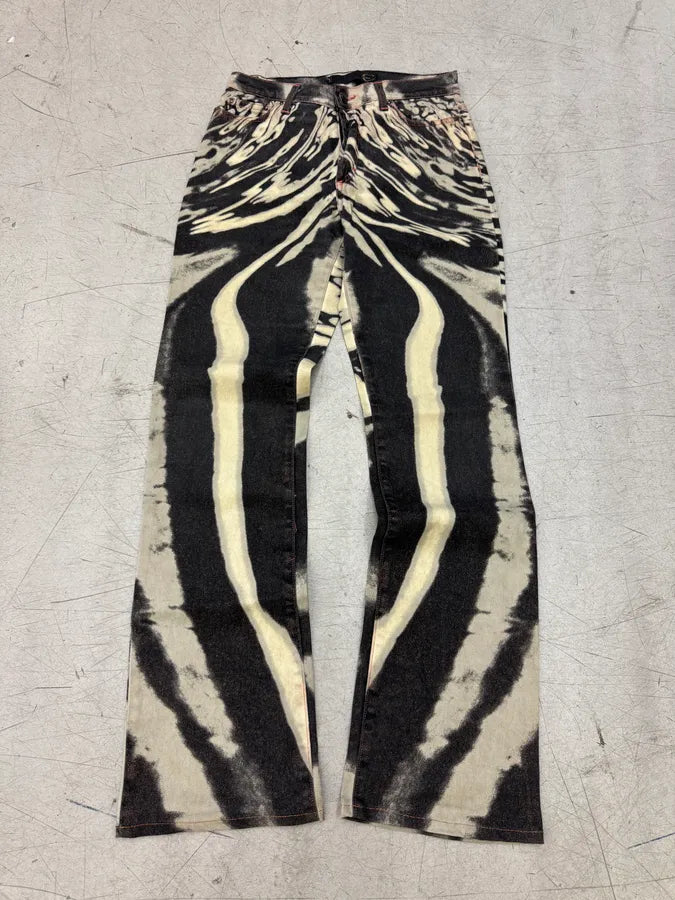 SS2002 Cavalli Hallucination Black & White Print Pants jJQkASx 0