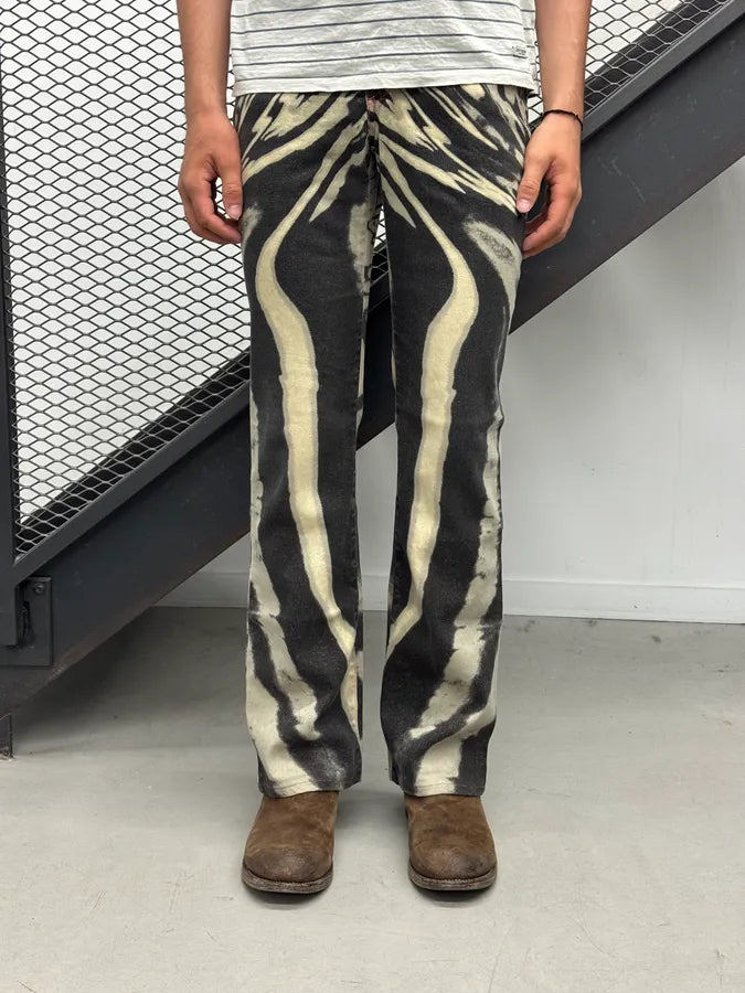 SS2002 Cavalli Hallucination Black & White Print Pants jJQkASx 1