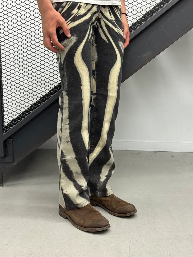 SS2002 Cavalli Hallucination Black & White Print Pants jJQkASx 2