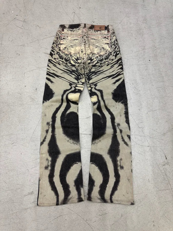 SS2002 Cavalli Hallucination Black & White Print Pants jJQkASx 3