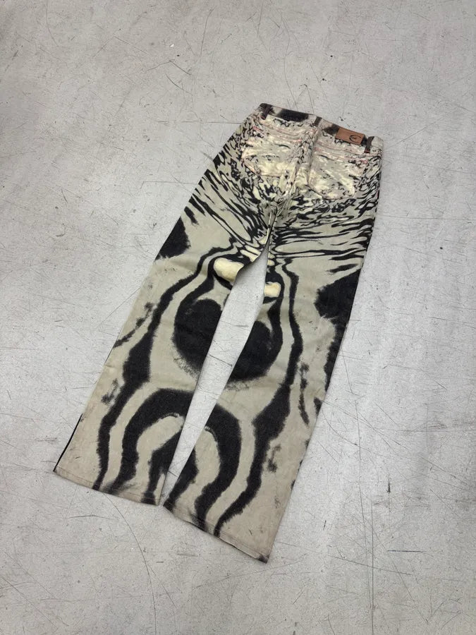 SS2002 Cavalli Hallucination Black & White Print Pants jJQkASx 4