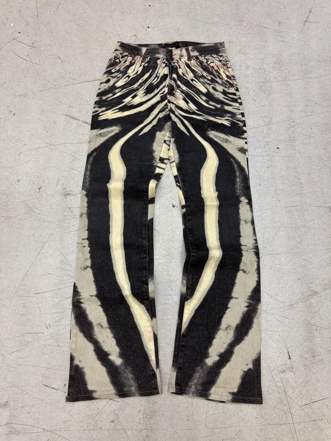 SS2002 Cavalli Hallucination Black & White Print Pants jJQkASx 6